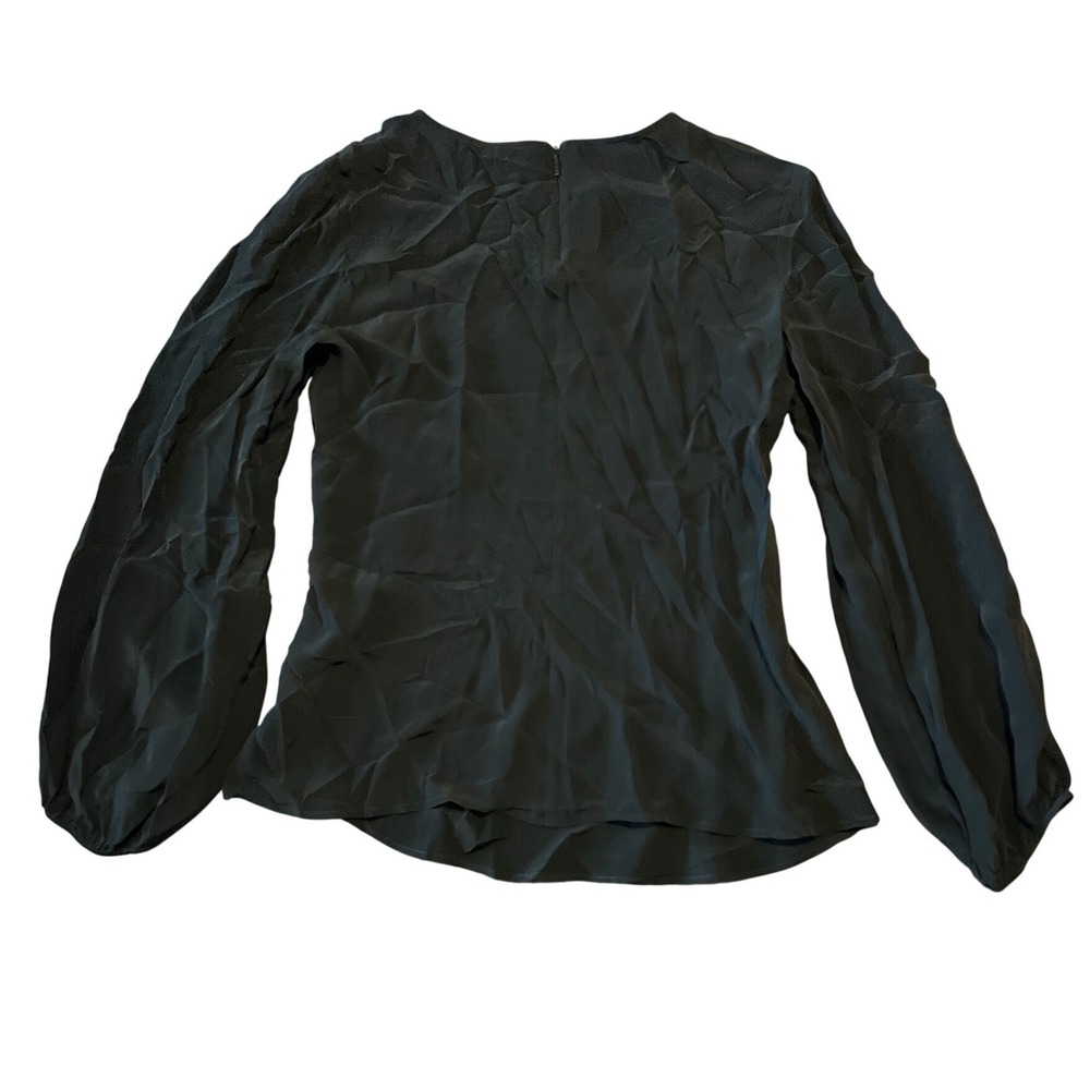 Armani Exchange‎ Black Viscose Bishop Sleeve Blouse Crew Neck 6DYH49 YN6UZ XL - Picture 6 of 6